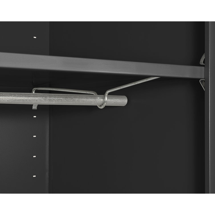 Classic Black Steel Wardrobe Cabinet with Adjustable Shelf