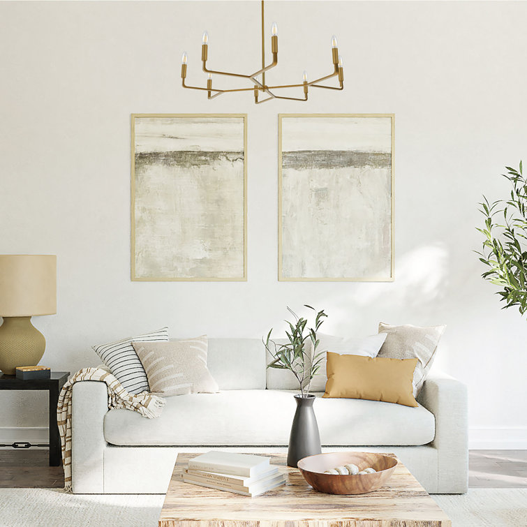 Aged Brass 8-Light Candle Style Metal Chandelier