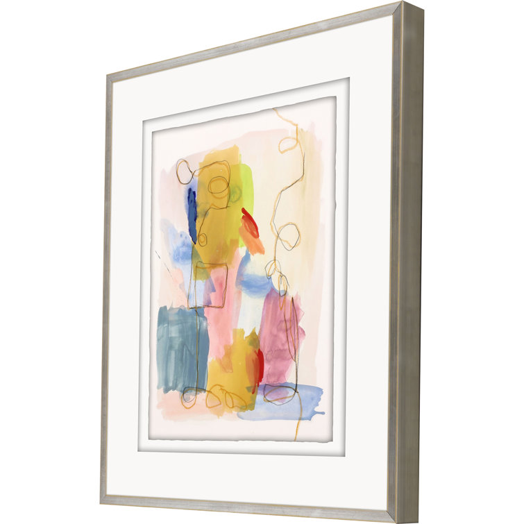 Hand Detailed Abstract Acrylic Poster with Silver Wood Frame