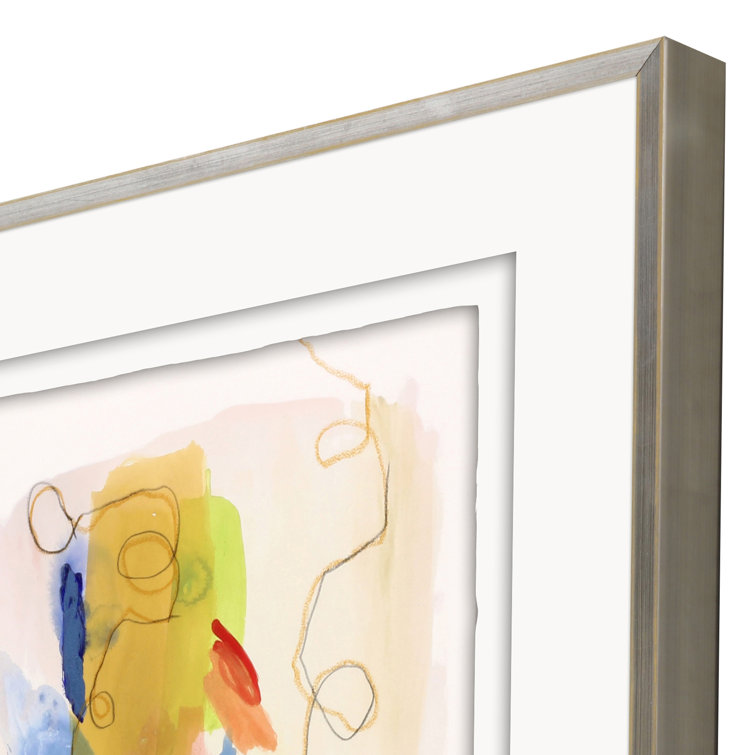 Hand Detailed Abstract Acrylic Poster with Silver Wood Frame