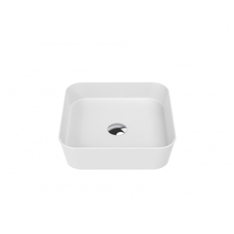 WS Bath Collections Lago 15.7'' Glossy White Ceramic Square Bathroom Sink