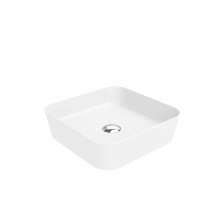 WS Bath Collections Lago 15.7'' Glossy White Ceramic Square Bathroom Sink