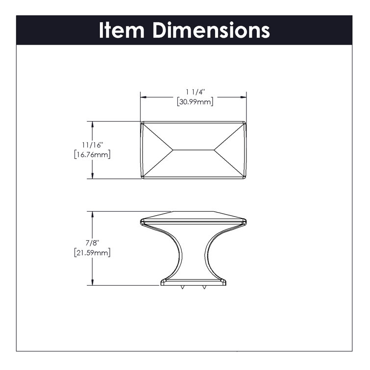 Windover Antique Rectangular Modern Cabinet Knob