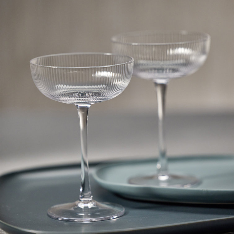 Kalina 7.94oz Clear Ribbed Glass Martini Set