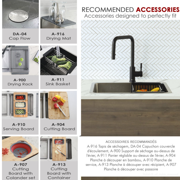 Stylish 23" Stainless Steel Single Bowl Drop-In Kitchen Sink