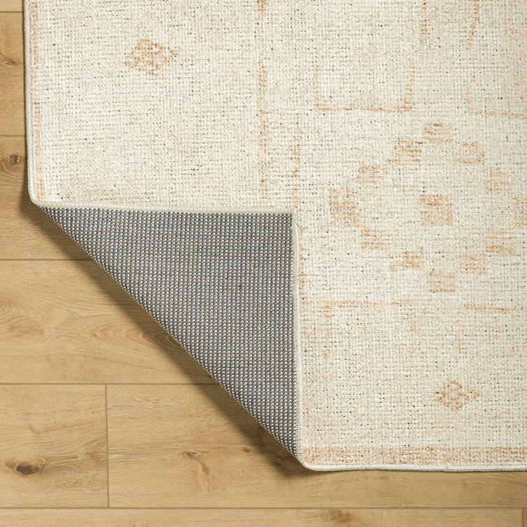 Ivory and Nude Southwest Print Synthetic Runner Rug