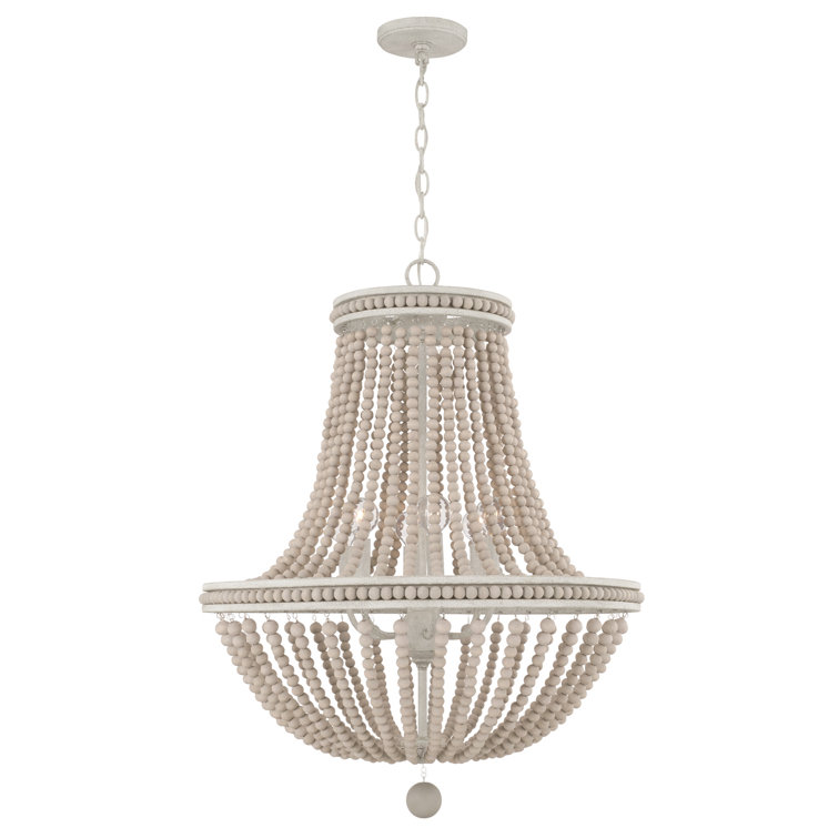 Handley Sand Dollar 6-Light Wood Beaded Chandelier