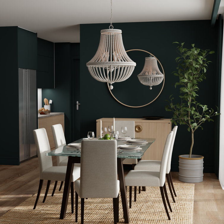 Handley Sand Dollar 6-Light Wood Beaded Chandelier