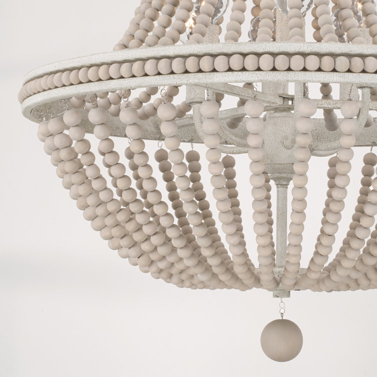Handley Sand Dollar 6-Light Wood Beaded Chandelier