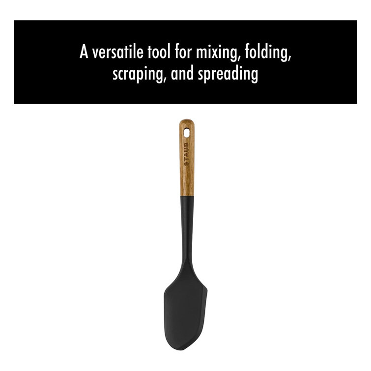 Matte Black Silicone and Acacia Wood Spatula