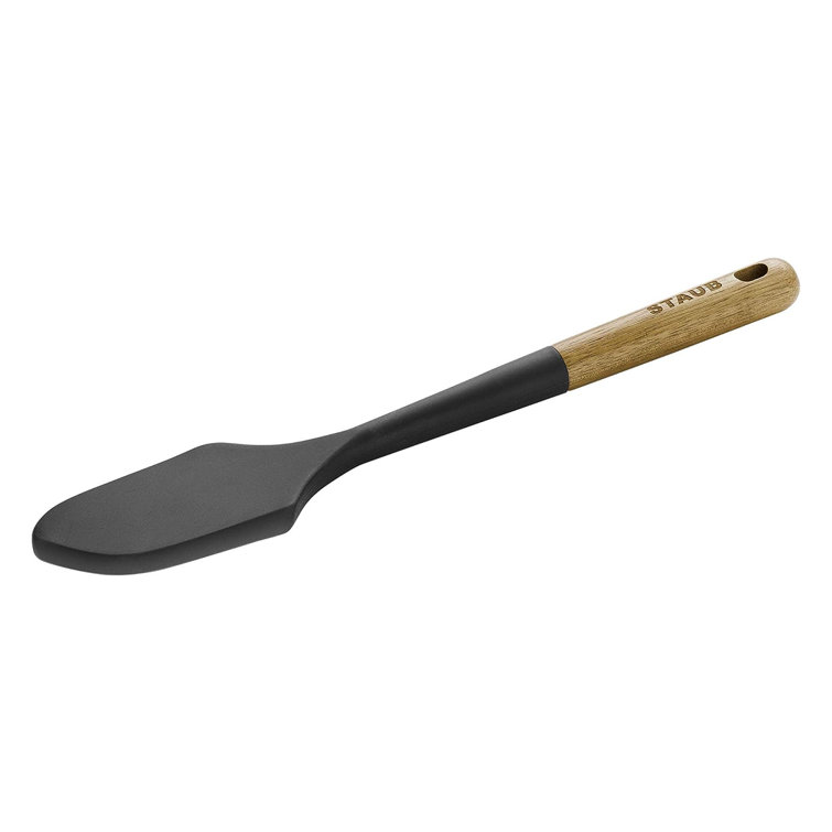 Matte Black Silicone and Acacia Wood Spatula