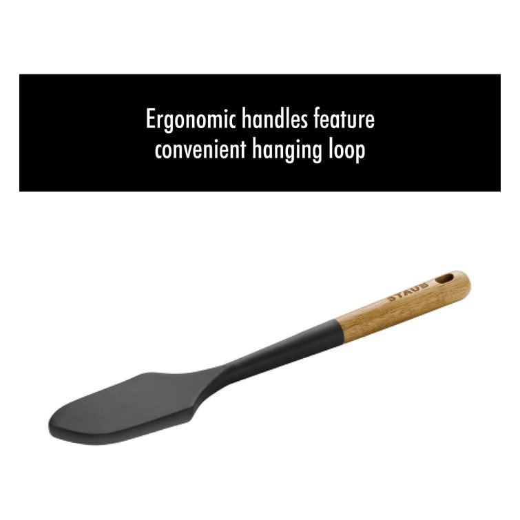 Matte Black Silicone and Acacia Wood Spatula