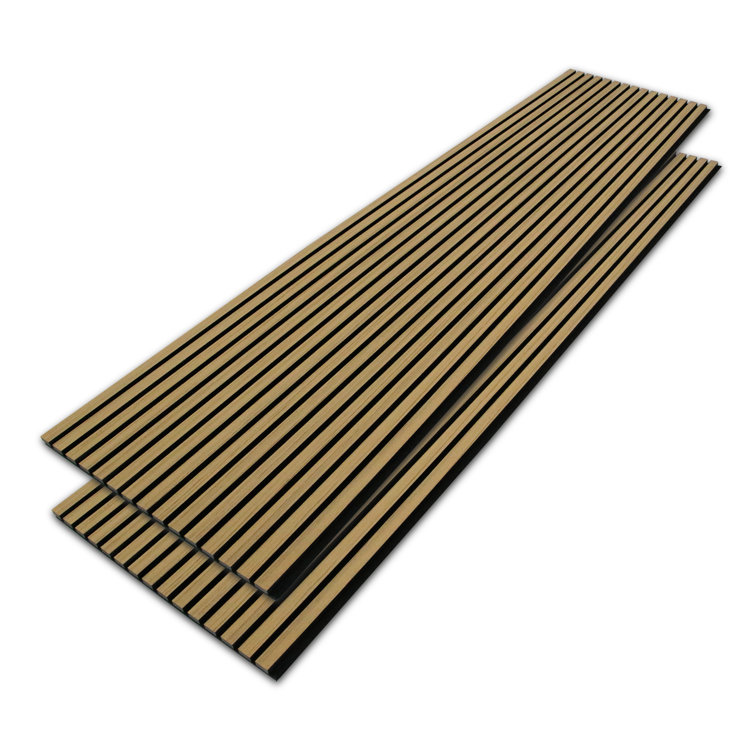 Teak 94.5'' x 23.6'' 3D Acoustic Wood Slat Wall Paneling