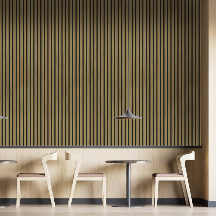 Teak 94.5'' x 23.6'' 3D Acoustic Wood Slat Wall Paneling