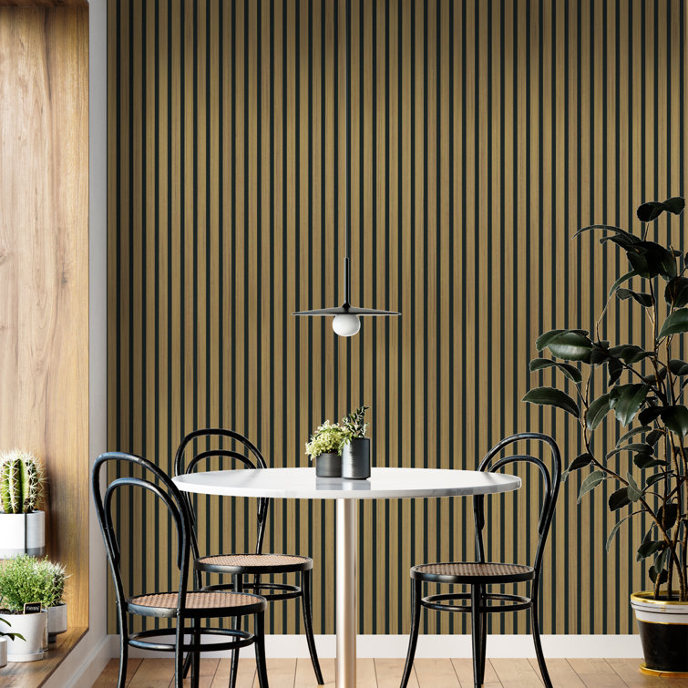 Teak 94.5'' x 23.6'' 3D Acoustic Wood Slat Wall Paneling