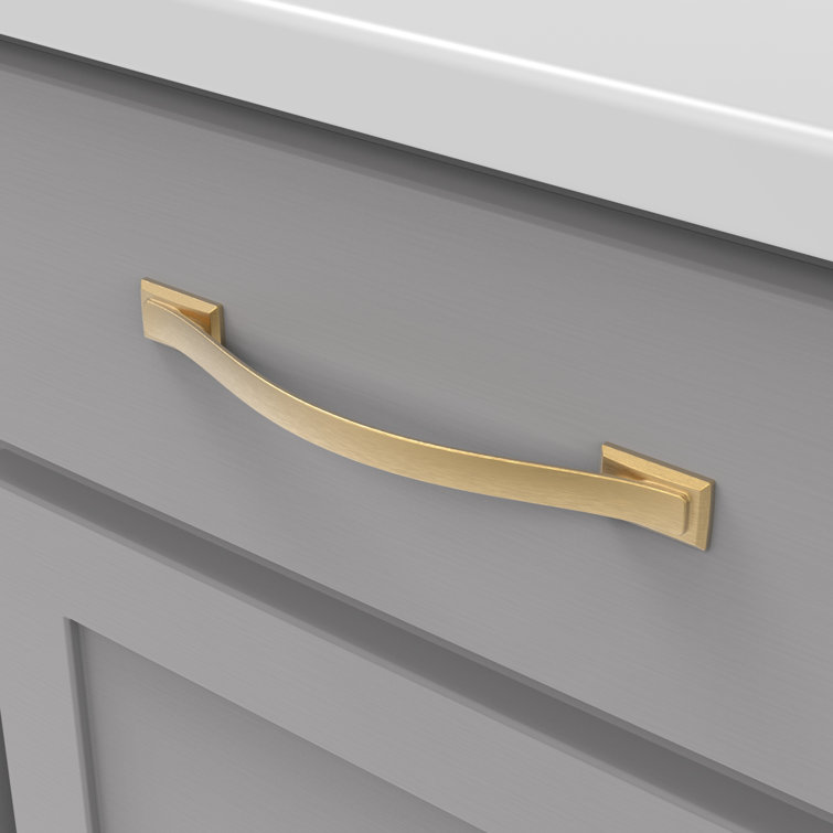 Brushed Golden Brass 6-5/16" Cabinet Bar Pulls, 5-Pack