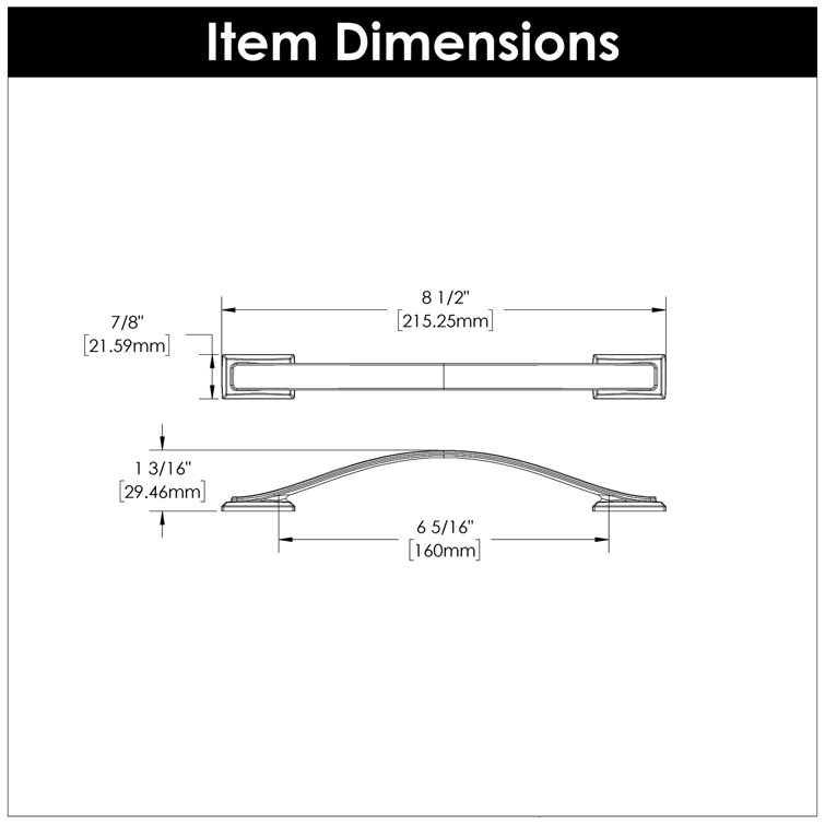 Satin Nickel 6-5/16 Inch Cabinet Bar Pulls 5-Pack