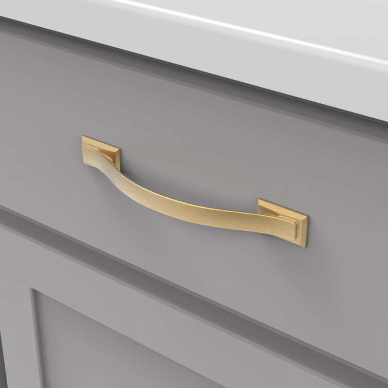 Brushed Golden Brass Kitchen Cabinet Bar Pulls, 5-1/16" 10-Pack
