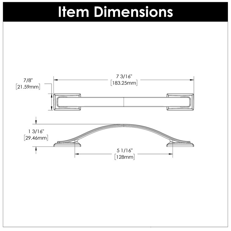 Brushed Golden Brass Kitchen Cabinet Bar Pulls, 5-1/16" 10-Pack
