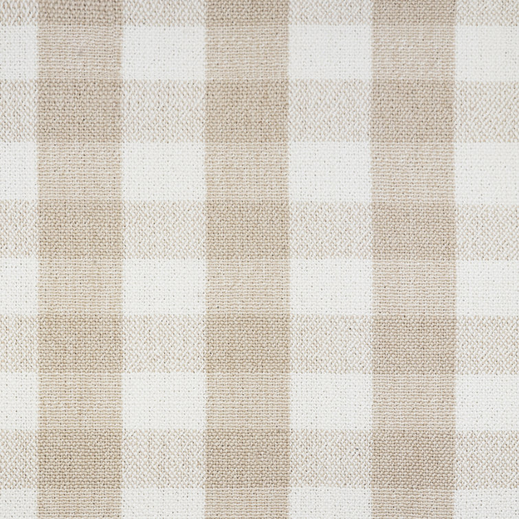 Tan Gingham Velvet Swivel Recliner with Light Wood Base