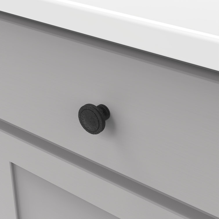 Black Iron Round Mushroom Knob with Matte Finish