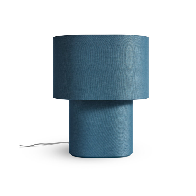 Navy Fabric Modern Table Lamp with Oval Shade
