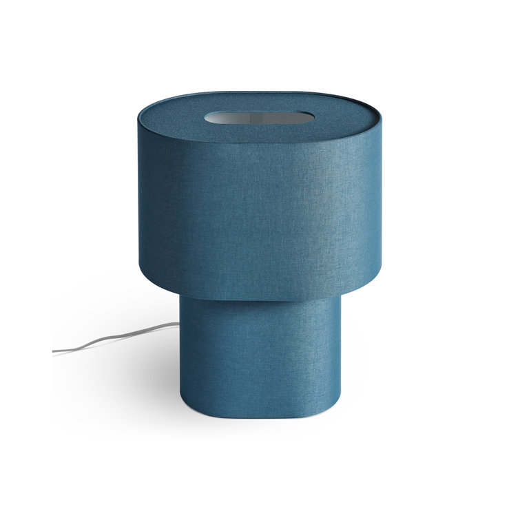 Navy Fabric Modern Table Lamp with Oval Shade