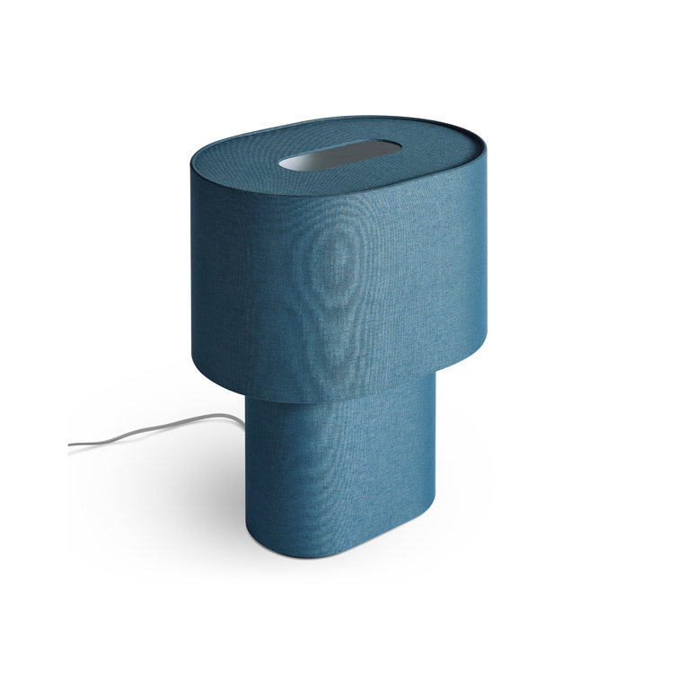 Navy Fabric Modern Table Lamp with Oval Shade