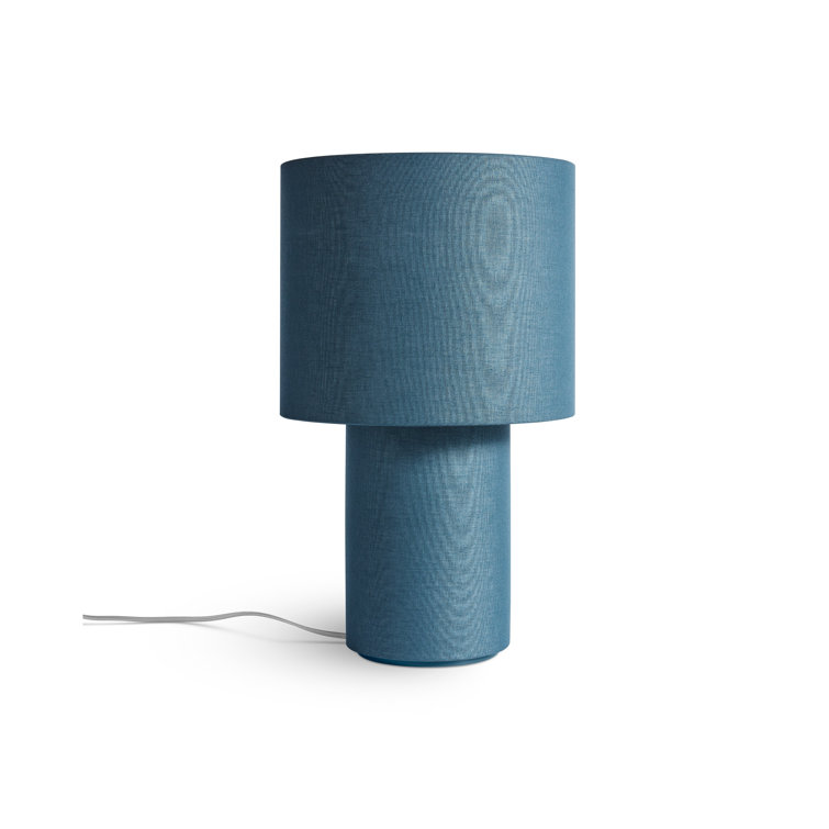Navy Fabric Modern Table Lamp with Oval Shade