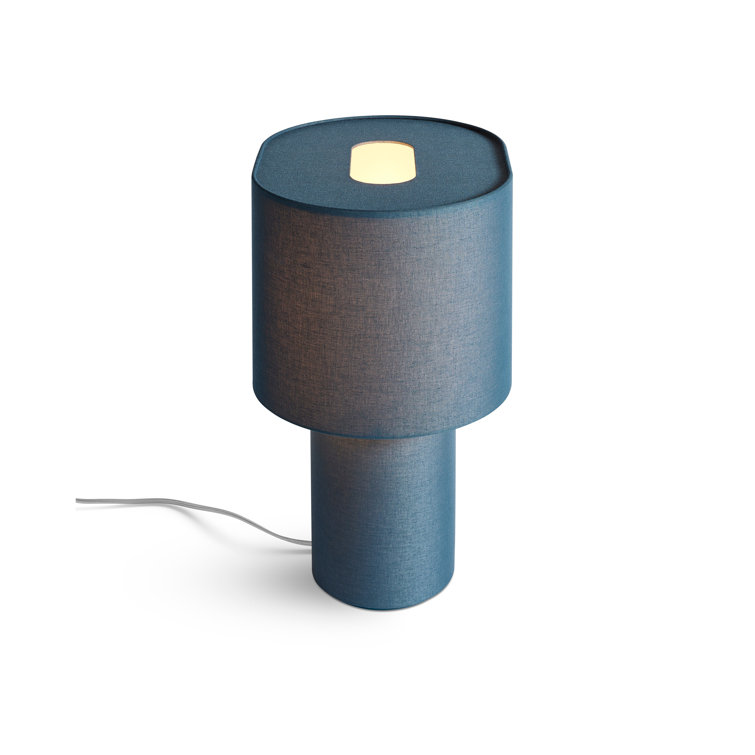 Navy Fabric Modern Table Lamp with Oval Shade