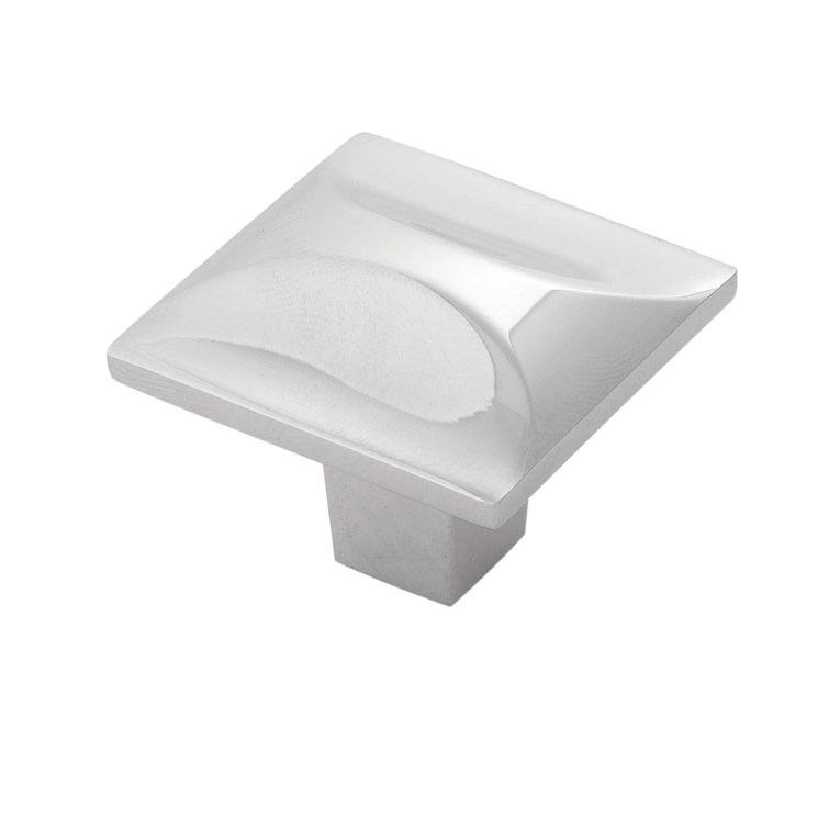 Chrome Square Modern Knob with Mounting Hardware, 10-Pack