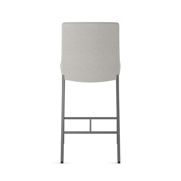 Torres 26'' Light Grey Polyurethane Counter Stool with Dark Grey Metal Frame