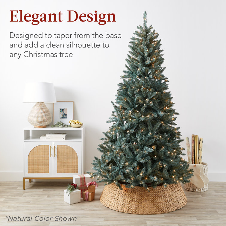 Washed White Woven Hyacinth Christmas Tree Collar