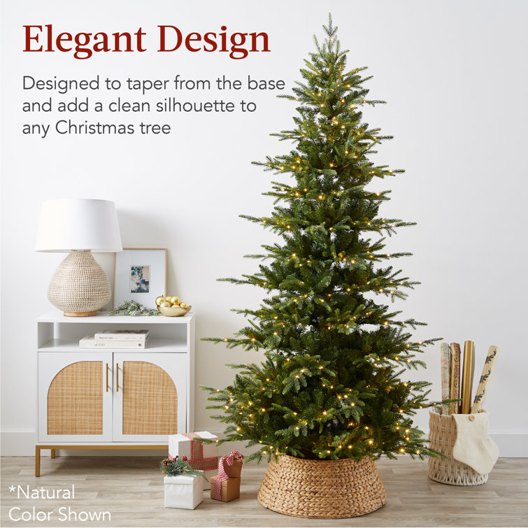 Washed White Woven Hyacinth Christmas Tree Collar