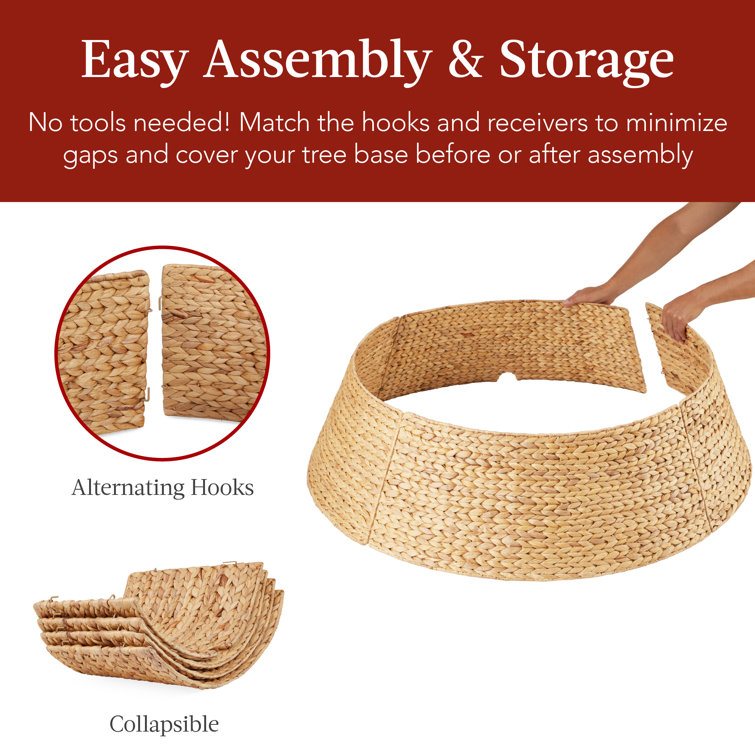 Natural Woven Hyacinth Christmas Tree Collar