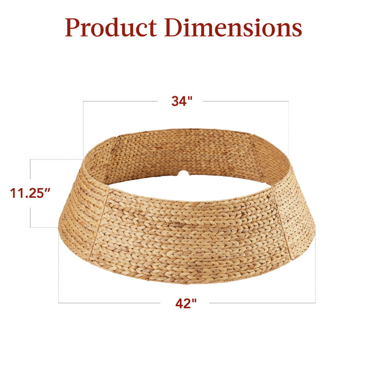 Natural Woven Hyacinth Christmas Tree Collar