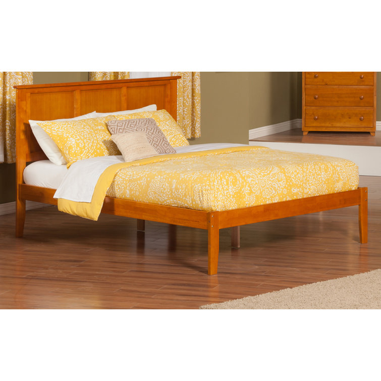 Madison Queen Walnut Upholstered Platform Bed with Storage Drawer