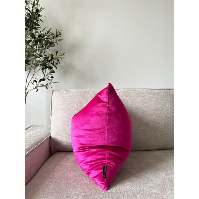 Magenta Velvet 24" x 24" Square Throw Pillow