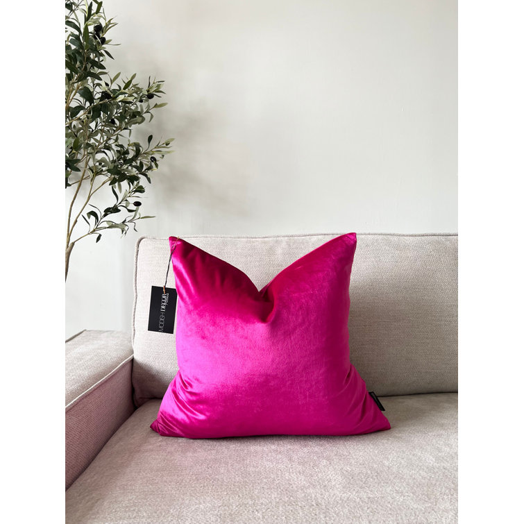 Magenta Velvet 24" x 24" Square Throw Pillow
