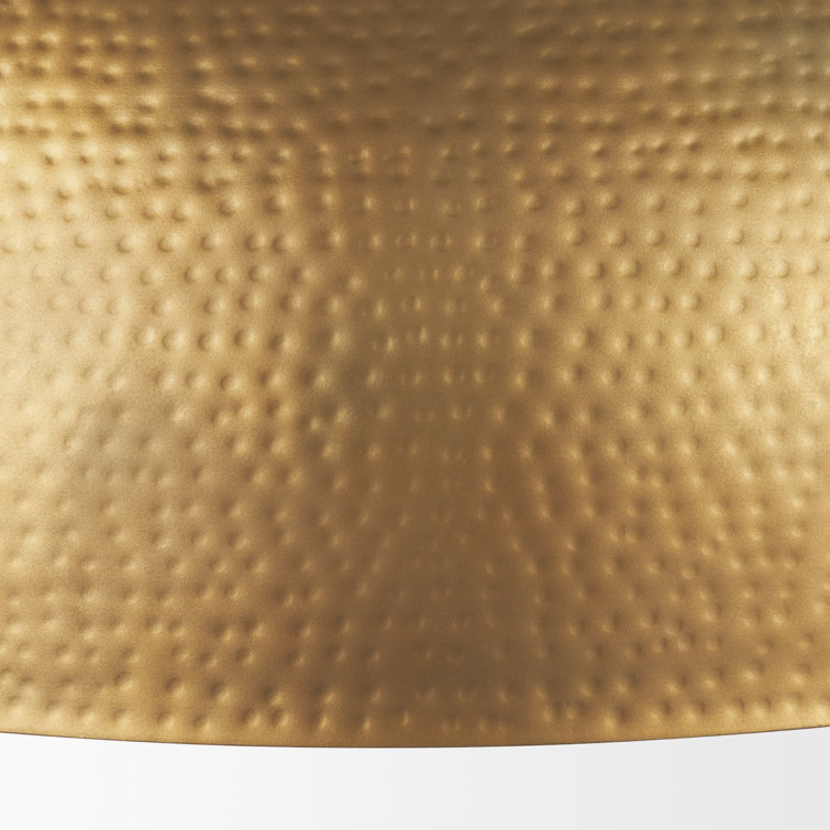 Antiqued Gold Hammered Brass Dome Pendant Light