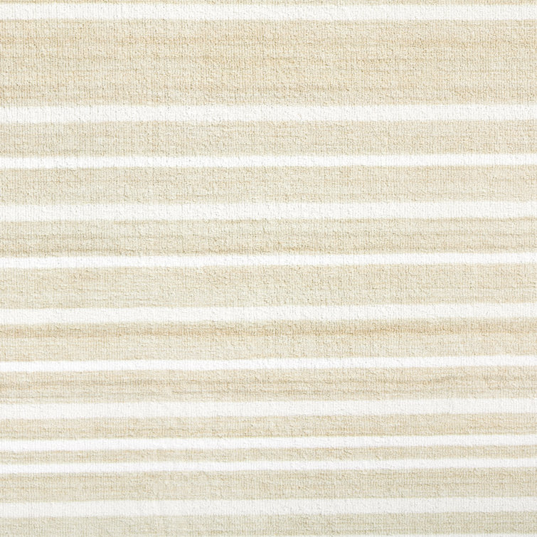 Layne Cream and Beige Tufted Washable Stripe Area Rug