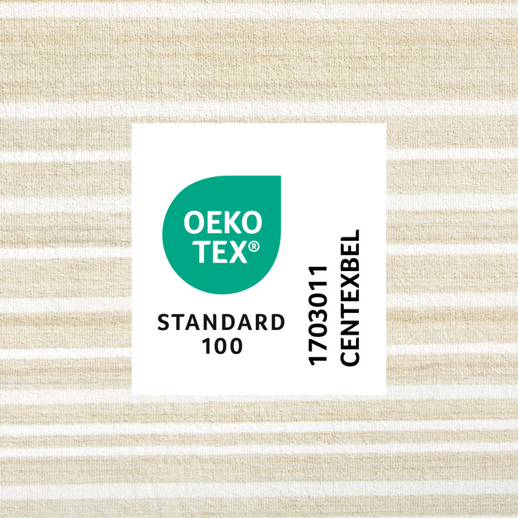 Layne Cream and Beige Tufted Washable Rectangular Area Rug 6' x 9'