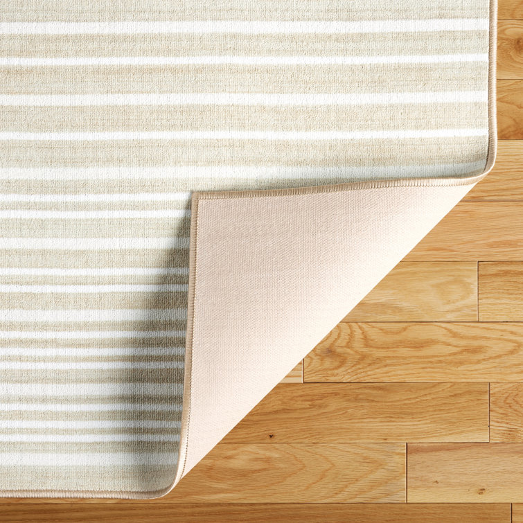 Layne Cream Beige Tufted Washable Synthetic Runner Rug