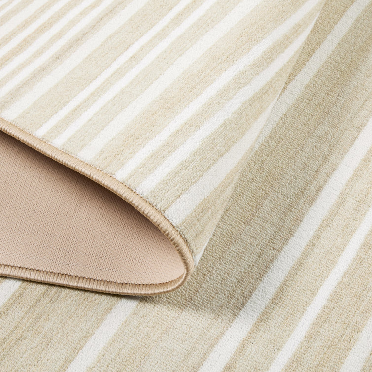 Layne Cream Beige Tufted Washable Synthetic Runner Rug