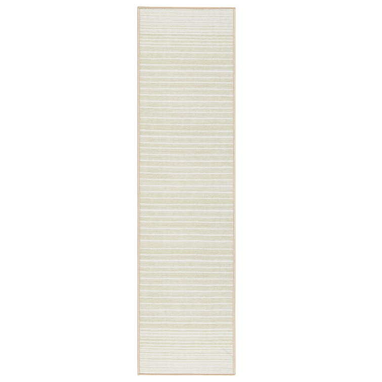 Layne Cream Beige Tufted Washable Synthetic Runner Rug