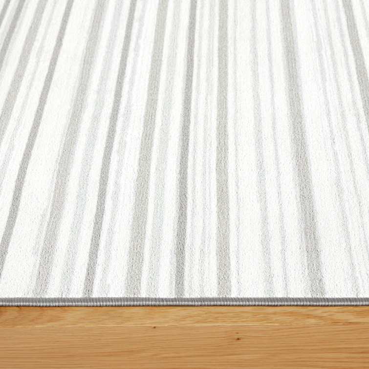 Layne Silver/Grey Tufted Washable Rectangular Area Rug