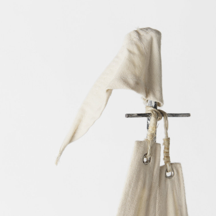 Medium Brown and Cream Polished Nautical Sailboat Accent