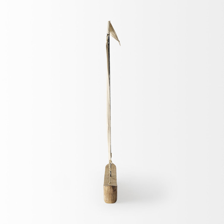 Medium Brown and Cream Polished Nautical Sailboat Accent