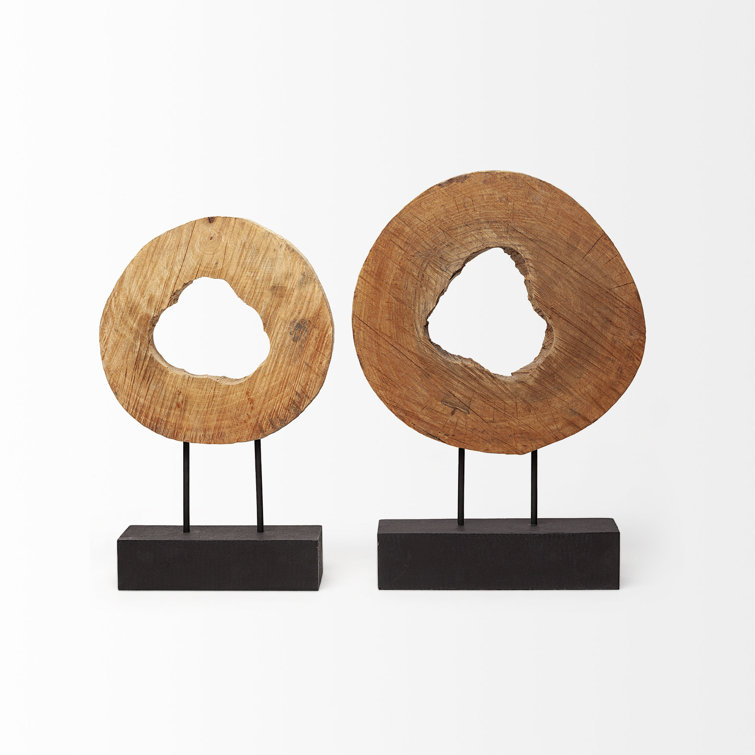 Ironwood Indian Mango Wood Cross Section Decorative Object