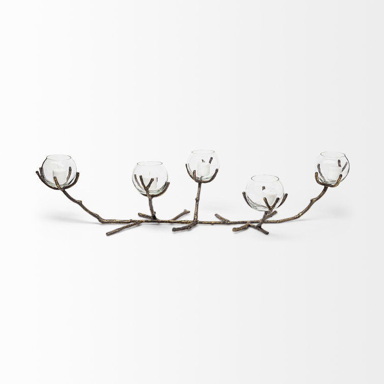 Rustic Vine 30'' Distressed Wood Five-Arm Candelabra